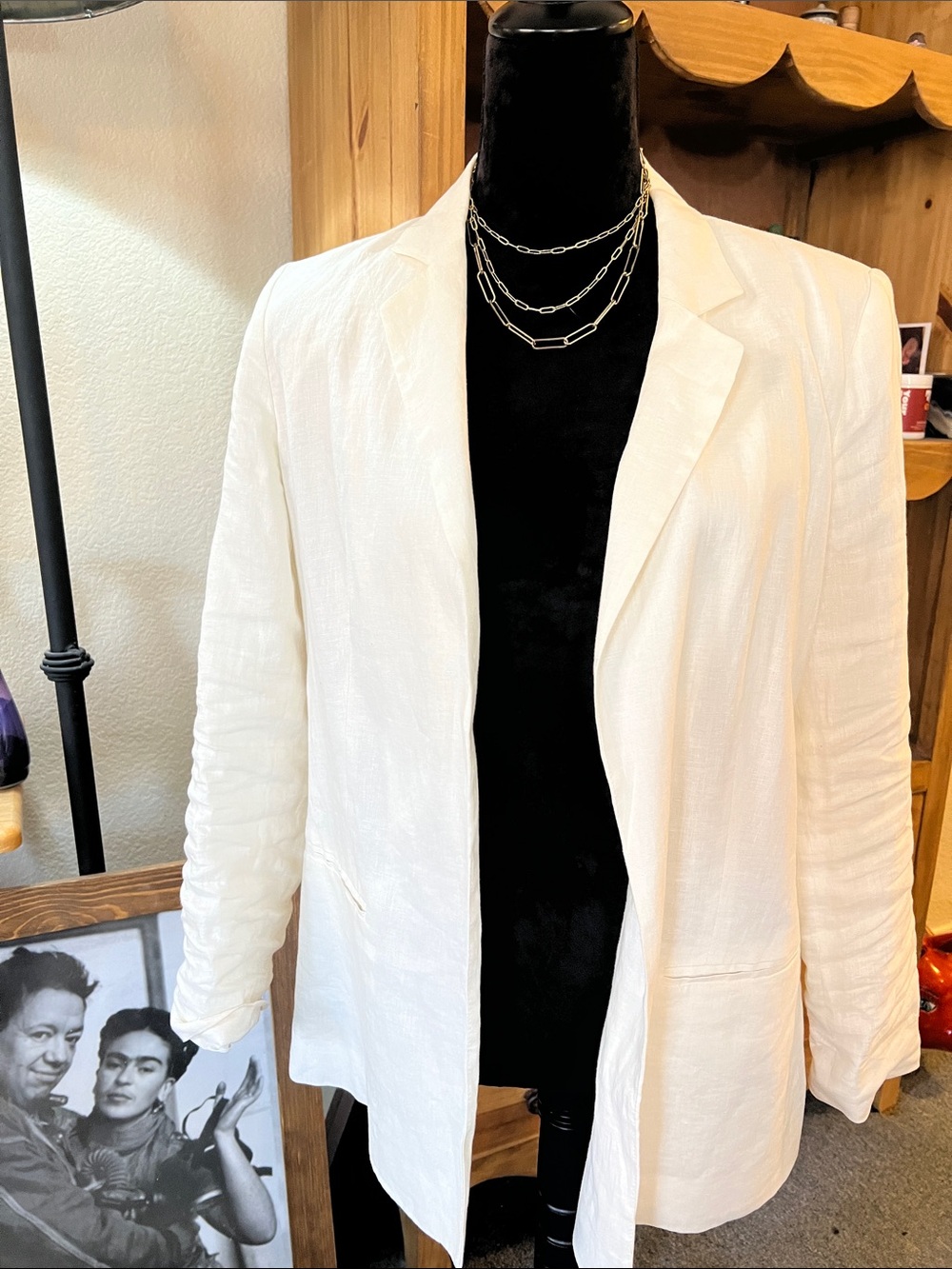 Mango Cream Open-Front Blazer